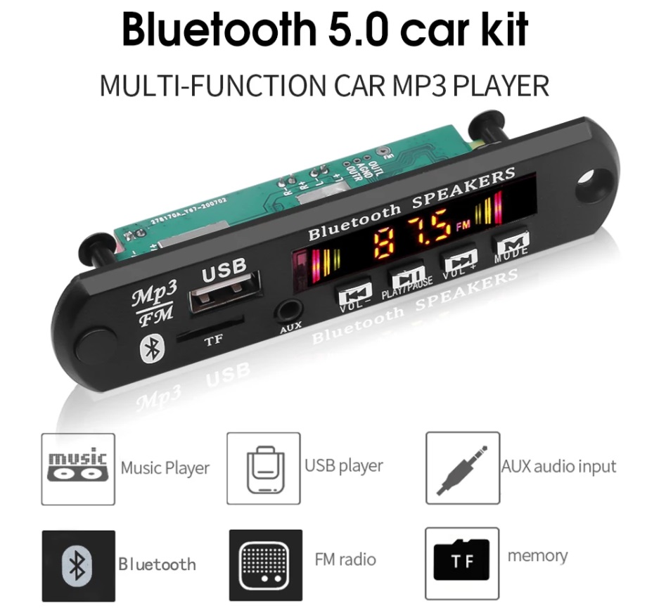 Amplificatore Bluetooth da cruscotto 12V 4x45W con comandi diretti  #OS2953100